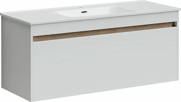 Тумба подвесная SANCOS Smart 1190х450х500, c двумя ящиками оснащенными доводчиками, белый глянец , а