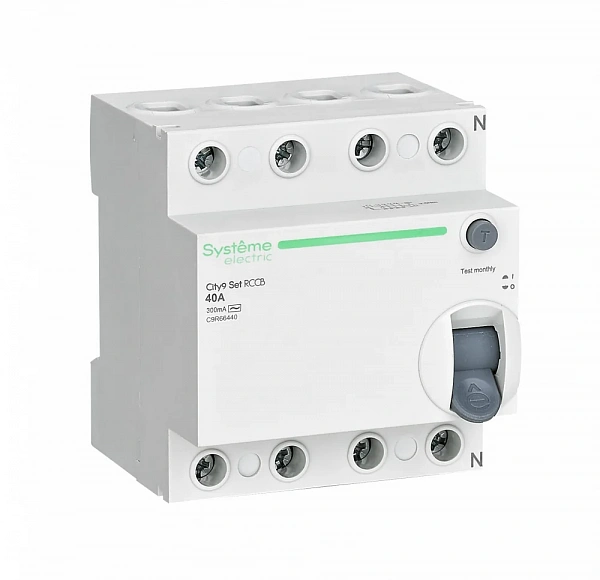 Systeme Electric City9 Set Выключатель дифференциального тока (ВДТ) 40А 4P 300мА Тип-AC 400В