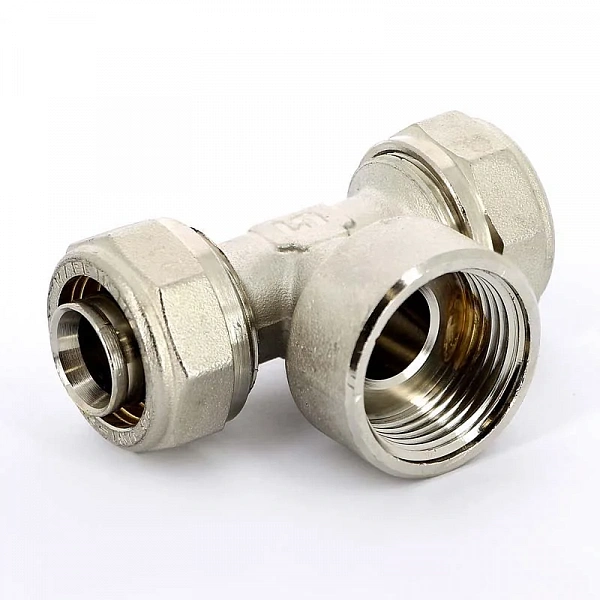 Тройник обж-В-обж 26 х 3/4' x 26 никелированный Uni-Fitt