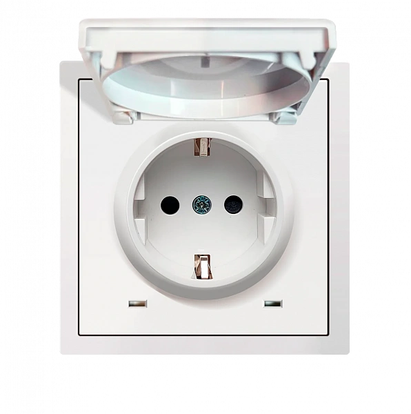 Donel R98 белый накладка для розетки Schuko с заземлением, с крышкой, 16A 250 В~, серия DA