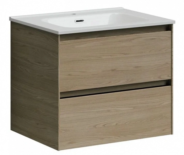 Тумба подвесная SANCOS Cento 590х450х500, c двумя ящиками оснащенными доводчиками, карпатская ель, а