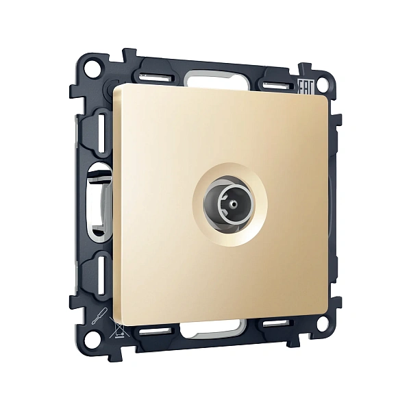 Комплект механизма TV розетки проходной ALFA MA613030 Шампань 5-1000 MHz 4dB QUANT (AP6130, VM211)