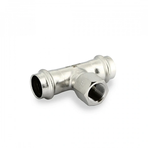 Тройник пресс-В 22 х 1/2" х 22, нержавеющая сталь Uni-Fitt