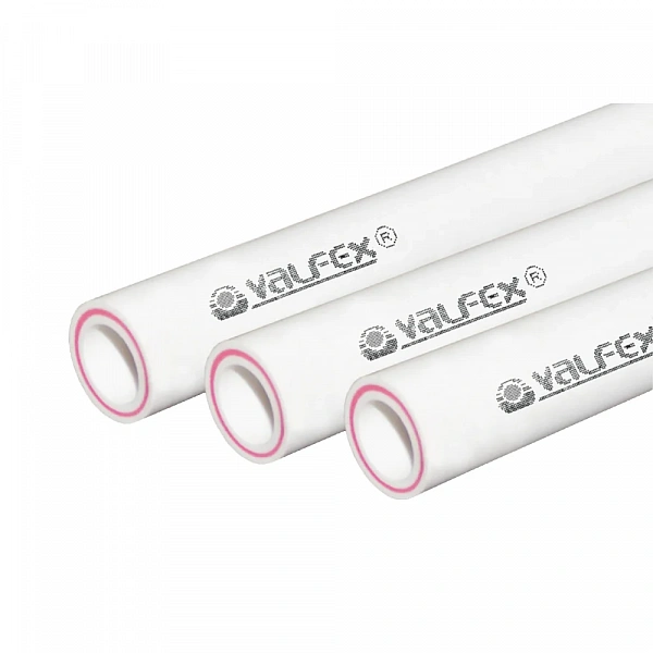Труба PP-R бел арм стекл Дн20х3,4 Ру25 SDR6 90С 4м VALFEX 10106020 ..