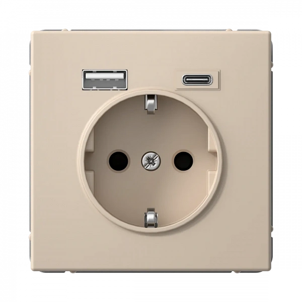 ARTGALLERY РОЗЕТКА 16А с 2 USB A+C, 5В/2,4А/3,0А, 2х5В/1,5А, механизм, ПЕСОЧНЫЙ