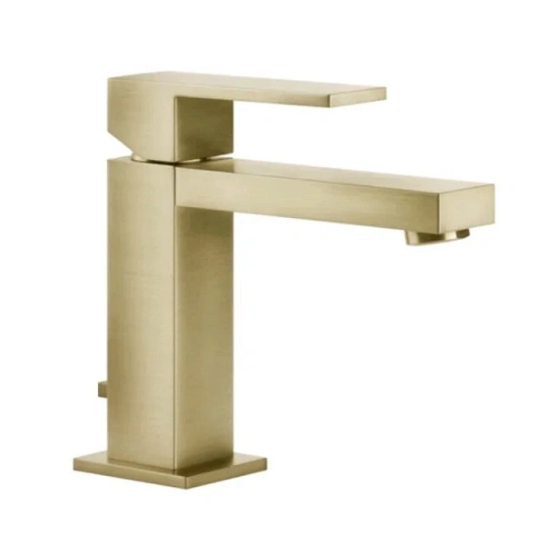 Gessi Rettangolo смеситель для раковины, донный клапан, соединительные шланги, цвет Brushed Brass PV