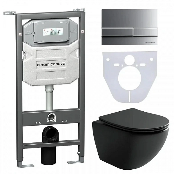 Подвесной унитаз Mono Rimless, глубокий смыв, с крепежом для полностью скрытого монтажа, ультратонки
