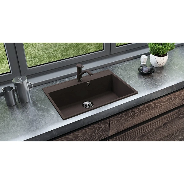 ULGRAN Quartz 760-06 Forte Кухонная мойка 760х510мм, цвет трюфель