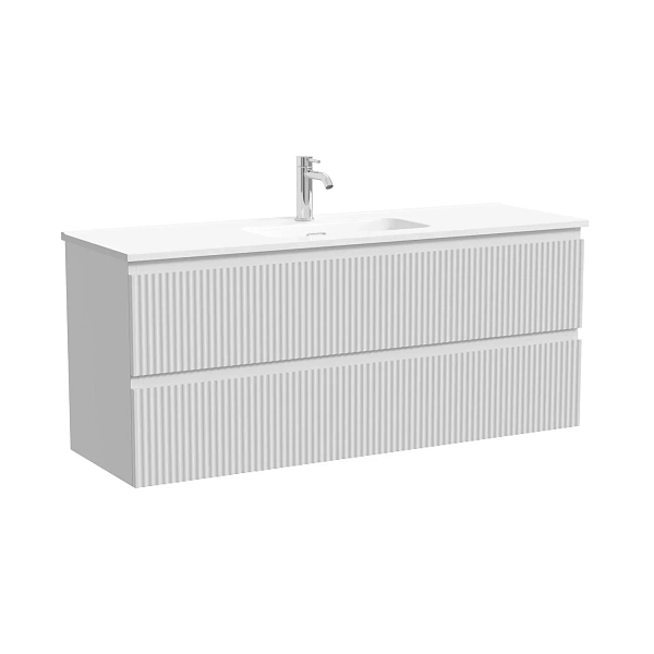 Тумба подвесная SANCOS Snob R 1195х390х500, c двумя ящиками оснащенными доводчиками скрытого монтажа
