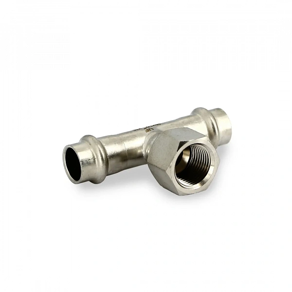 Тройник пресс-В 15 х 1/2" х 15, нержавеющая сталь Uni-Fitt
