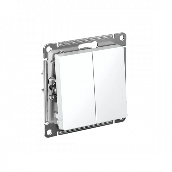 ATLASDESIGN 2-клавишный ПЕРЕКЛЮЧАТЕЛЬ, перекрестный, 2 x сх. 7, 10АХ, механизм, БЕЛЫЙ