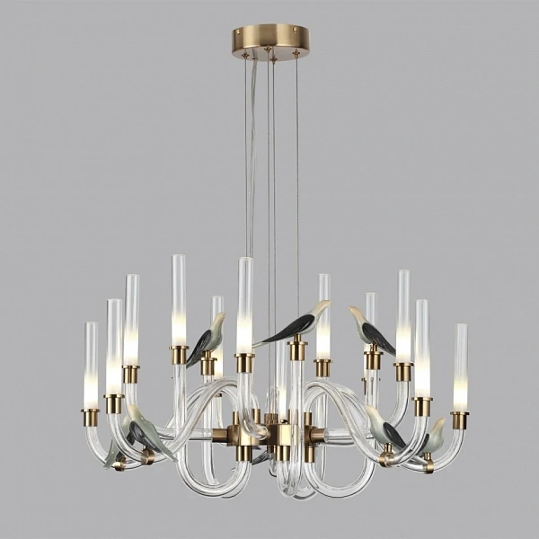 Люстра led подвесная с белым плафоном Odeon Light Lark 5431/30L-61729 золотой(под латунь)