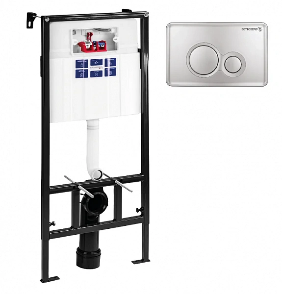 СЕТ Инсталляция Sava Slim Superior+клавиша смыва хром матовый TWIN BETTOSERB
