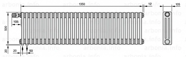 Радиатор Arbonia 3050/30 №69 твв RAL-9016
