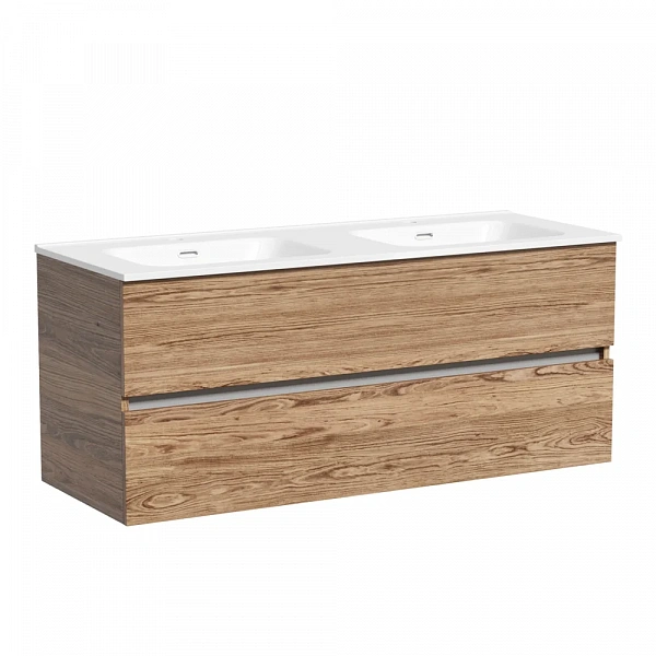 Тумба подвесная SANCOS Urban 1190х450х550, c двумя ящиками оснащенными доводчиками, дуб чарльстон ,
