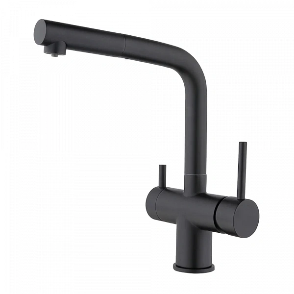 Смеситель для кухни под фильтр выдвиж. 2062 black Kern