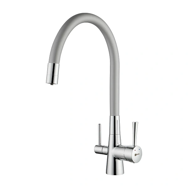 Смеситель Lemark Comfort LM3075C-Silver для кухни с гибким изливом и подключением к фильтру с питьев