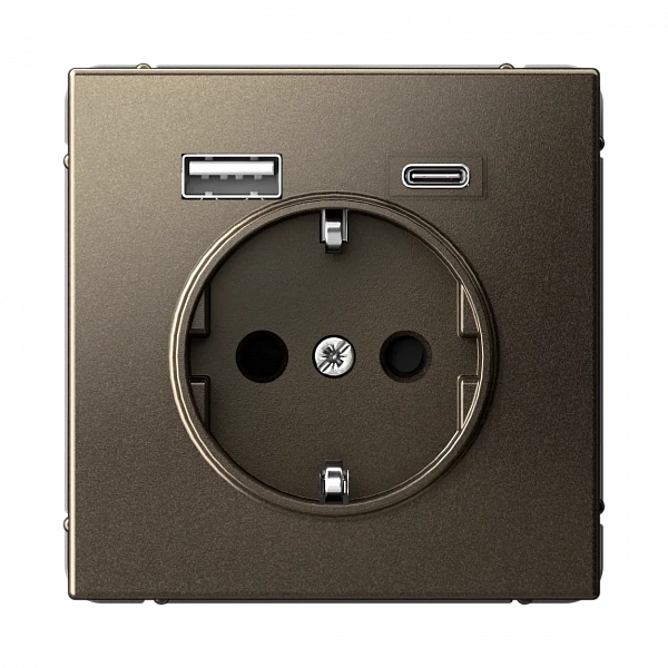 ARTGALLERY РОЗЕТКА 16А с 2 USB A+C, 5В/2,4А/3,0А, 2х5В/1,5А, механизм, МОККО