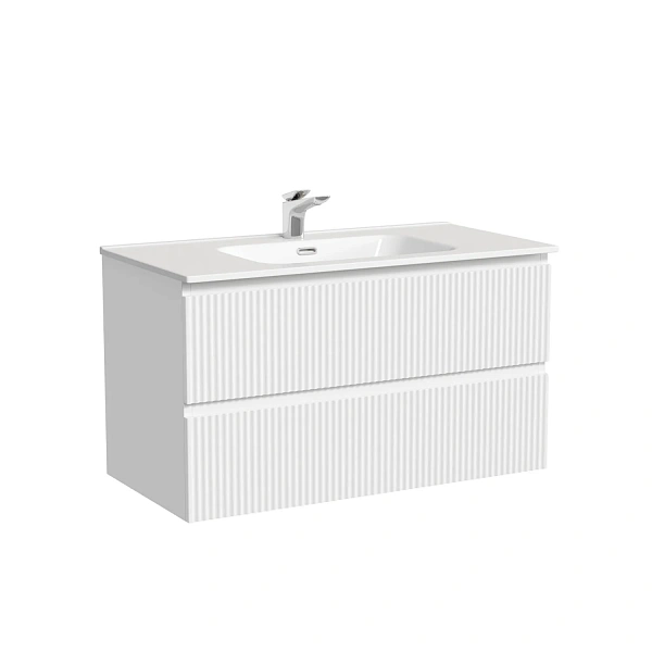 Тумба подвесная SANCOS Snob R 890х445х500, c двумя ящиками оснащенными доводчиками, Bianco, арт.SNR9