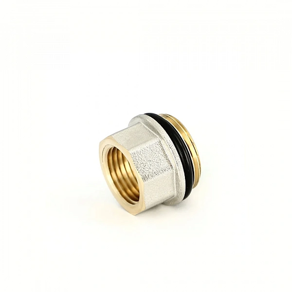 Переходник НВ 3/4" х 1/2" с прокладкой O-RING, никелированный Uni-Fitt