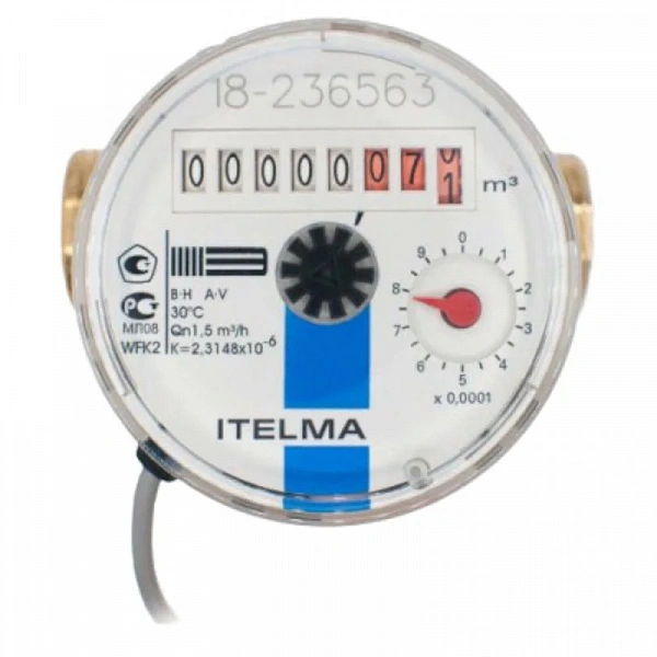 Счетчик хол/в L=80 Н 3/4" с импульсным выходом WFK24 Итэлма ITELMA