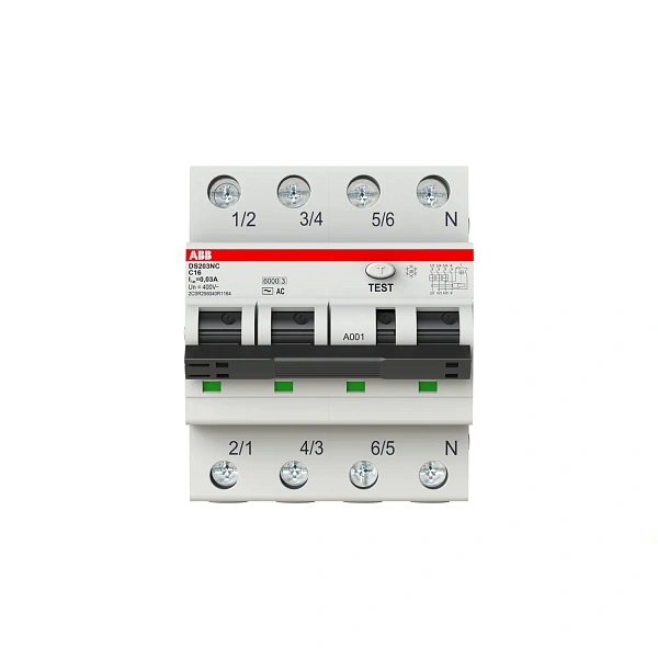 ABB Выключатель автоматический дифференциального тока DS203NC C16 AC30