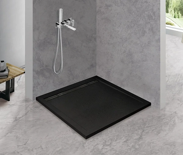 TRAY-AS-A-90-30-NERO Поддон из искусственного мрамора, чёрный матовый