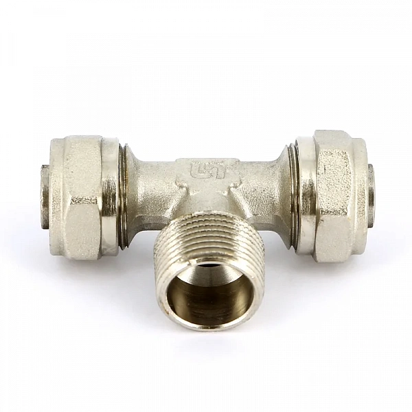 Тройник обж-Н-обж 20 х 3/4' x 20 никелированный Uni-Fitt