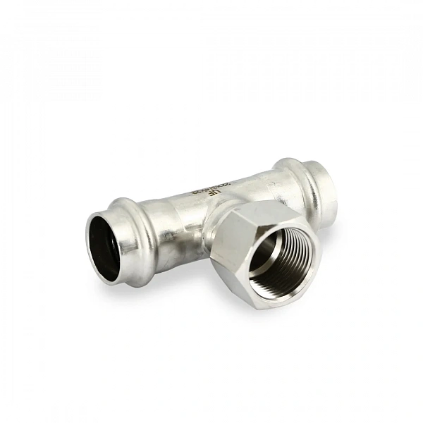 Тройник пресс-В 22 х 3/4" х 22, нержавеющая сталь Uni-Fitt