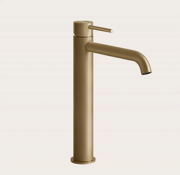 Смеситель для раковины Gessi316 Flessa, высокий, с длинным изливом, без донного клапана, цвет Warm B
