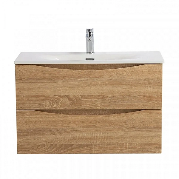MARINO-CER-MINI База под раковину подвесная с двумя выкатными ящиками, Rovere Bianco 696x390x500, MA