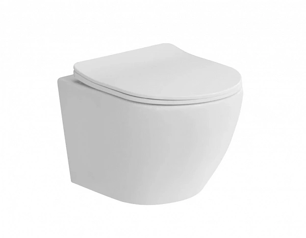 UNO 2.1 Унитаз подвесной безободковый с сиденьем дюропласт soft close BB7006CHR/SC