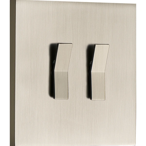 Donel N96 Переключатель на 2 тумблера,  клавиша Angle, 10AX 250V, Никель, серия DT