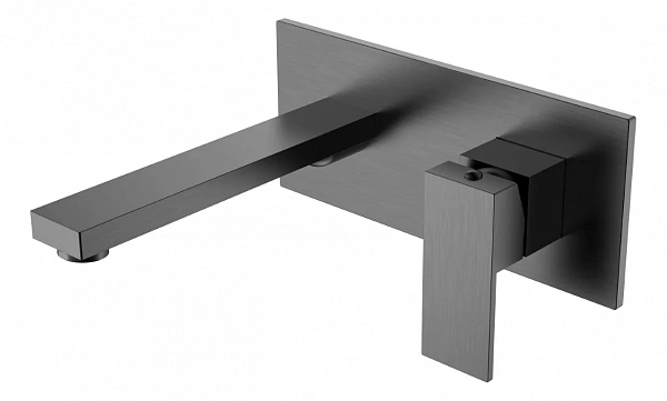 Boheme Смеситель для умывальника из стены QUBIC Gun Metal