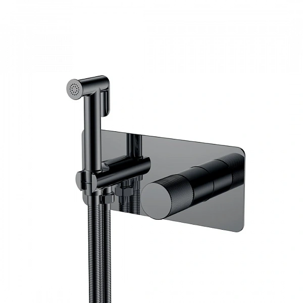 Boheme Смеситель гигиенический STICK SHINE GUN METAL SPIRALE