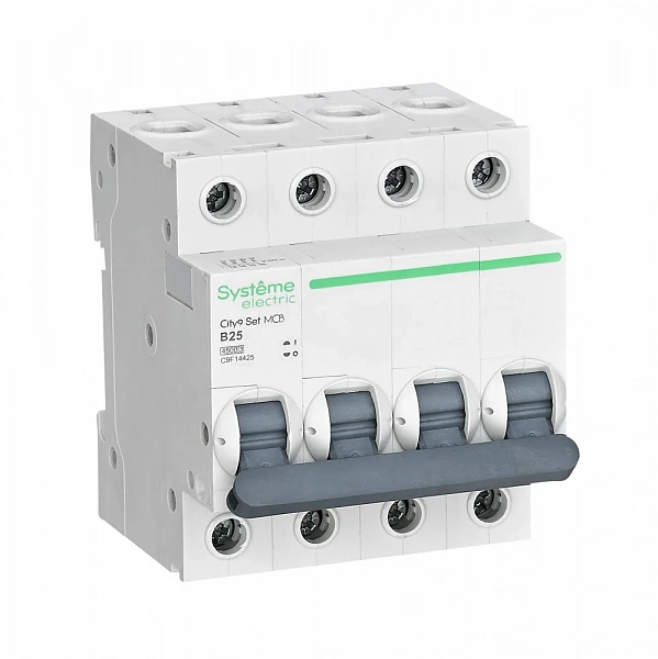 Systeme Electric City9 Set Автоматический выключатель (АВ) B 25А 4P 4.5kA 400В