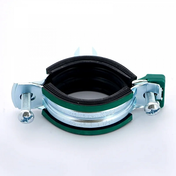 Хомут KSB2 М8/М10 1 1/4 (40-45мм) 2-х винтовой с уплотнителем epdm быстрый замок Walraven