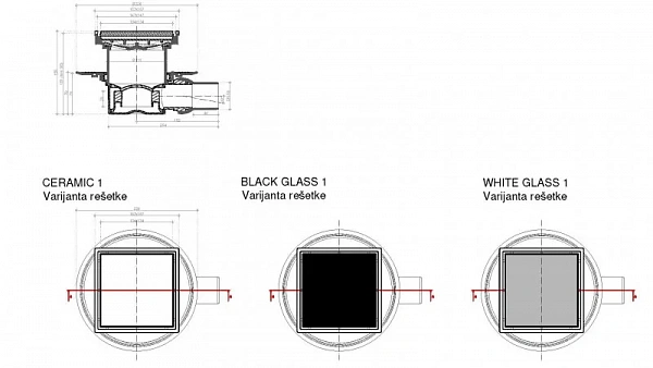 Душевой трап Pestan Confluo Standard White Glass 1 Gold