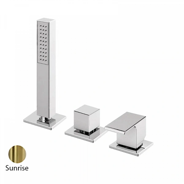 PORTA-BVDM3-SR Смеситель на борт ванны с выдвижным душем и переключателем,  sunrise