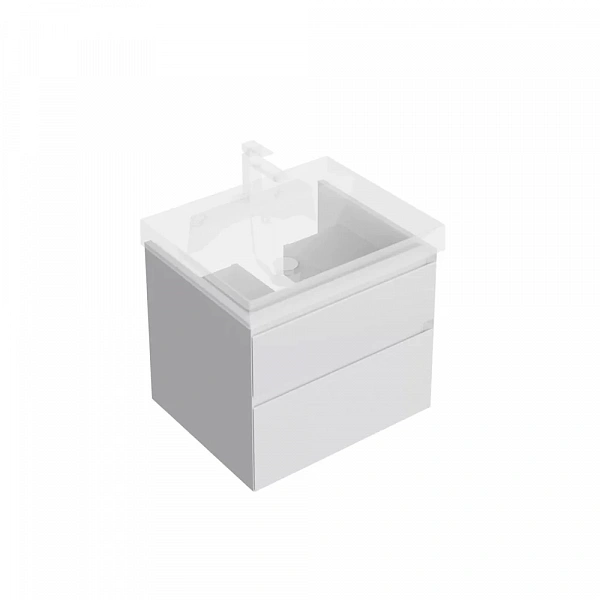 Тумба Cubo/Кубо подвесная с ящиками 60, белая матовая