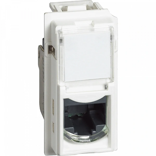 LIVING NOW. Розетка компьютерная RJ45 cat5e UTP 1 модуль.Цвет Белый.