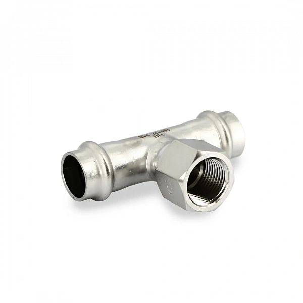 Тройник пресс-В 18 х 1/2" х 18, нержавеющая сталь Uni-Fitt