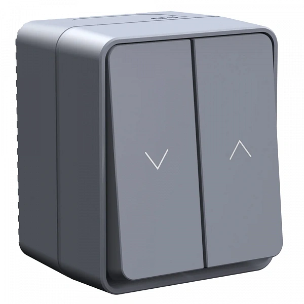 ATLASDESIGN PROFI IP54 2-клавишный ВЫКЛЮЧАТЕЛЬ ДЛЯ ЖАЛЮЗИ, 2хсх.4, АНТРАЦИТ