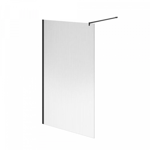 Kerama Marazzi CT.120.WI.BLK.M Душевая перегородка CRISTALLO с рифленым стеклом, 120х210, матовый че