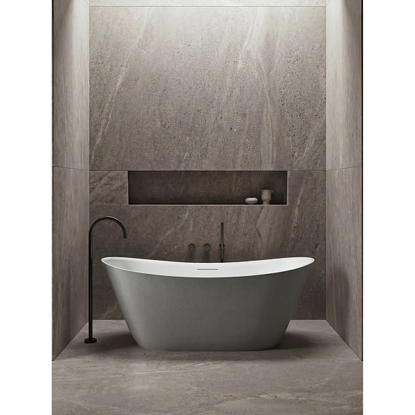 Ванна из искусственного камня AltroBagno Fiorina 090220 Cement Grey & White н