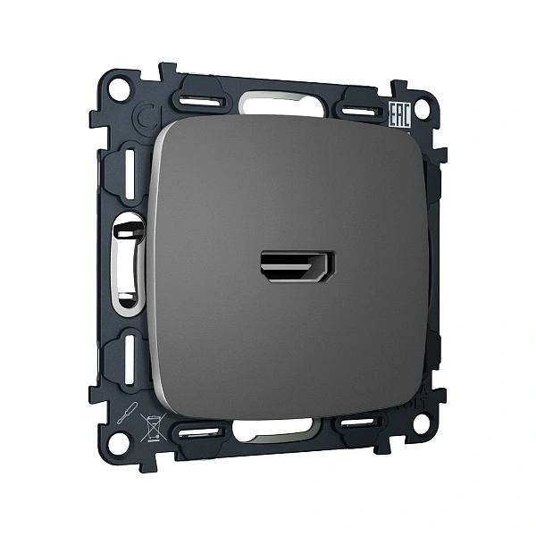 Комплект механизма розетки HDMI 2.0 OMEGA MO664010 Антрацит серый 40V/500mA 2.0GHz 5-18Gbit/s QUANT