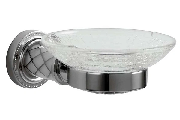 Boheme Мыльница MURANO CHROME (белое)_Комплект