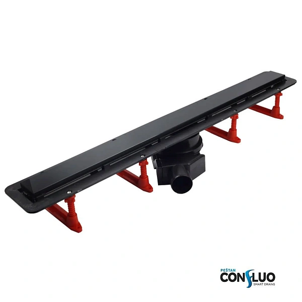 Душевой лоток Pestan Confluo Frameless Line  750 Black Glass