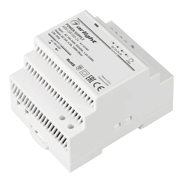 Arlight Блок питания ARV-DR100-24 (24V, 4.2A, 100W) (IP20 DIN-рейка)