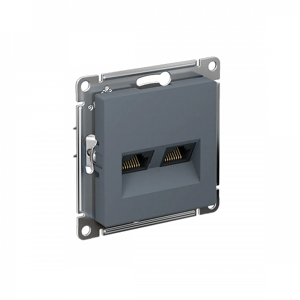 ATLASDESIGN РОЗЕТКА двойная компьютерная RJ45+RJ45, кат.5Е, механизм, ГРИФЕЛЬ